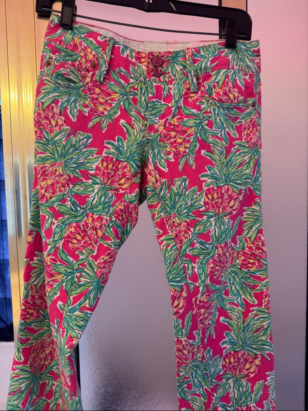 Lilly Pulitzer Pink Pineapple Print Skinny Jeans
